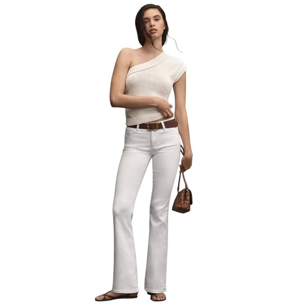 AG Adriano Goldschmied Jeans Womens 30 The Angel Bootcut White Coastal Boho